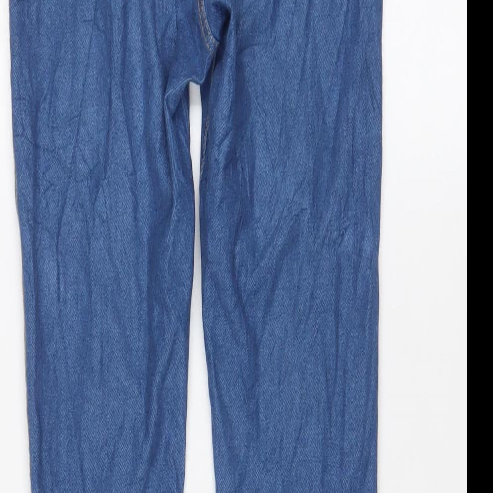 H&M Girls Blue Cotton Skinny Jeans Size 10-11 Years L25 in Regular Pullover