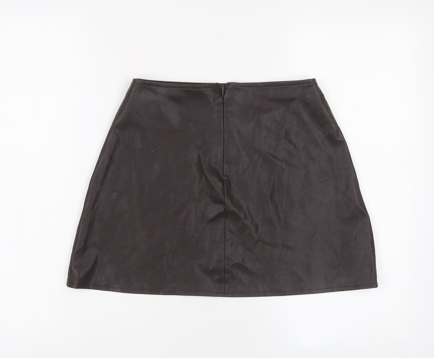 Mario Girls Brown Polyurethane A-Line Skirt Size 10 Years Regular Zip