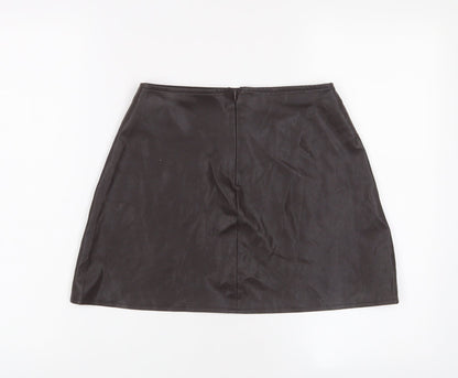 Mario Girls Brown Polyurethane A-Line Skirt Size 10 Years Regular Zip