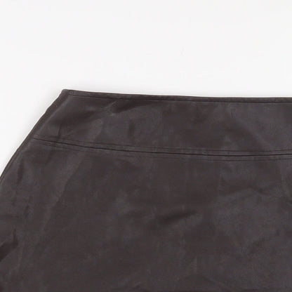 Mario Girls Brown Polyurethane A-Line Skirt Size 10 Years Regular Zip