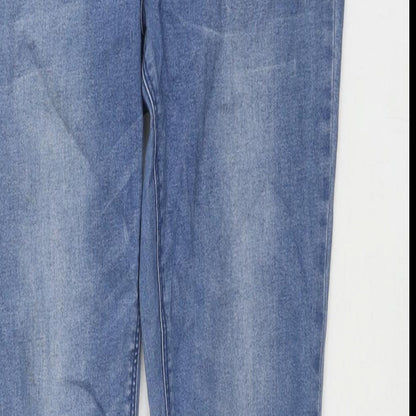 Very Womens Blue Cotton Skinny Jeans Size 12 L30 in Regular Zip