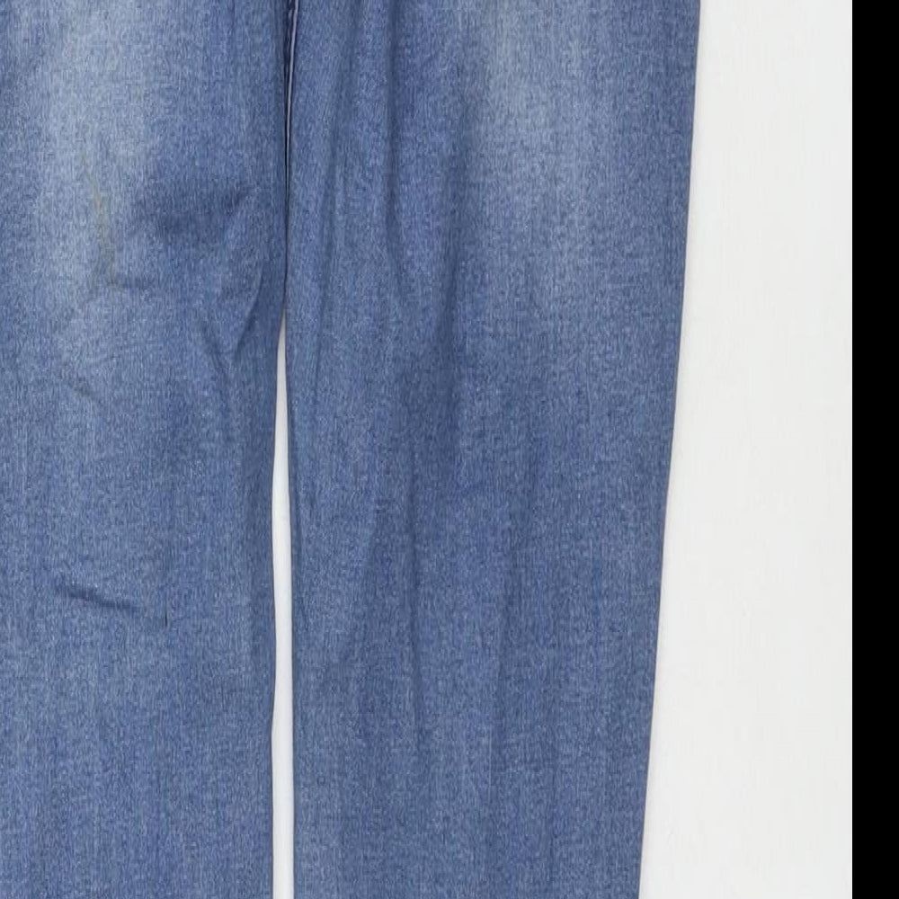 Very Womens Blue Cotton Skinny Jeans Size 12 L30 in Regular Zip