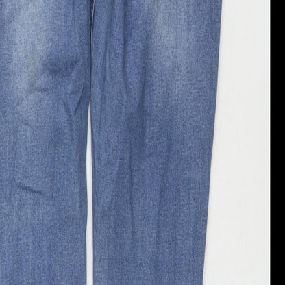 Very Womens Blue Cotton Skinny Jeans Size 12 L30 in Regular Zip