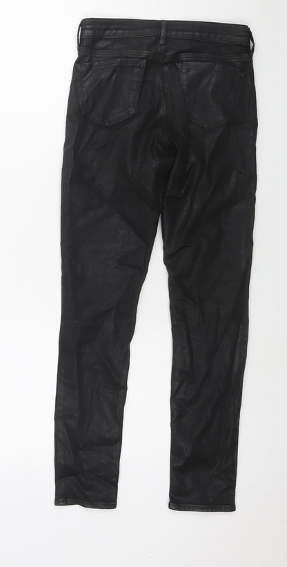 Topshop Womens Black Cotton Skinny Jeans Size 24 L28 in Regular Zip