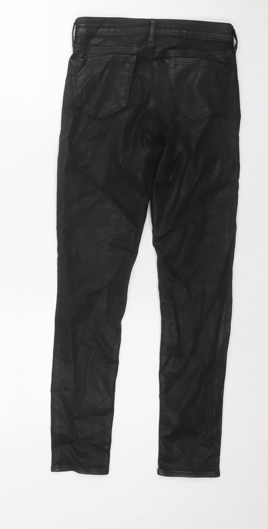 Topshop Womens Black Cotton Skinny Jeans Size 24 L28 in Regular Zip