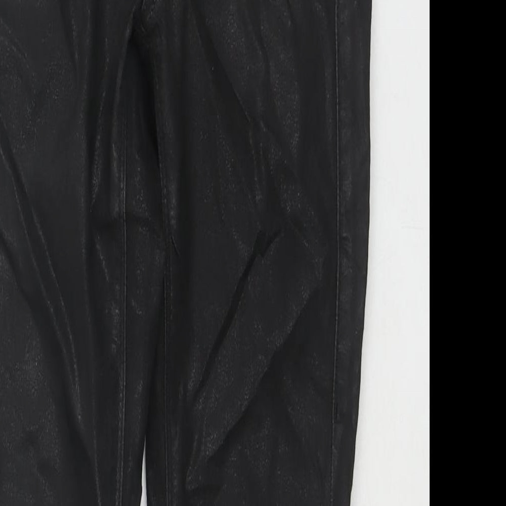 Topshop Womens Black Cotton Skinny Jeans Size 24 L28 in Regular Zip