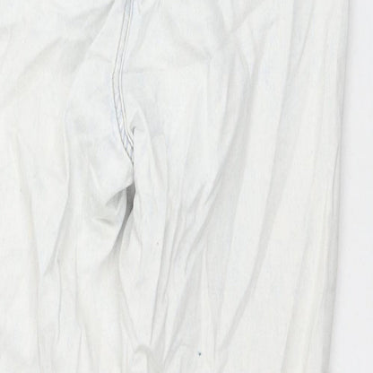 Missguided Womens White Cotton Straight Jeans Size 12 L28 in Regular Zip