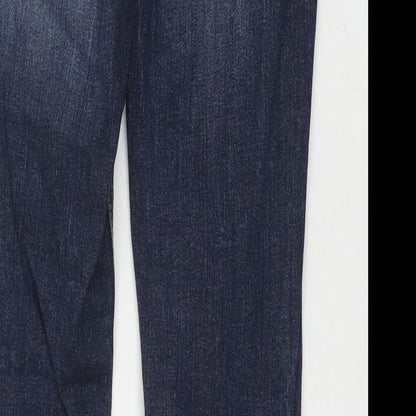 Zara Womens Blue Cotton Skinny Jeans Size 8 L26 in Regular Zip