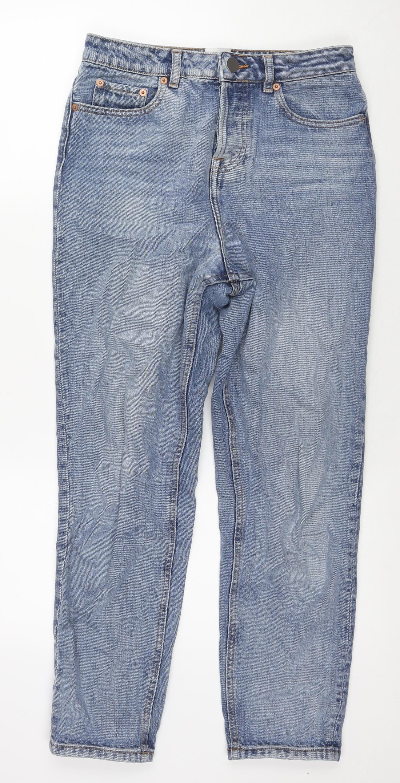 ASOS Womens Blue Cotton Straight Jeans Size 26 in L32 in Regular Zip