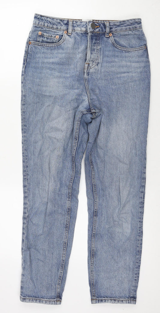 ASOS Womens Blue Cotton Straight Jeans Size 26 in L32 in Regular Zip