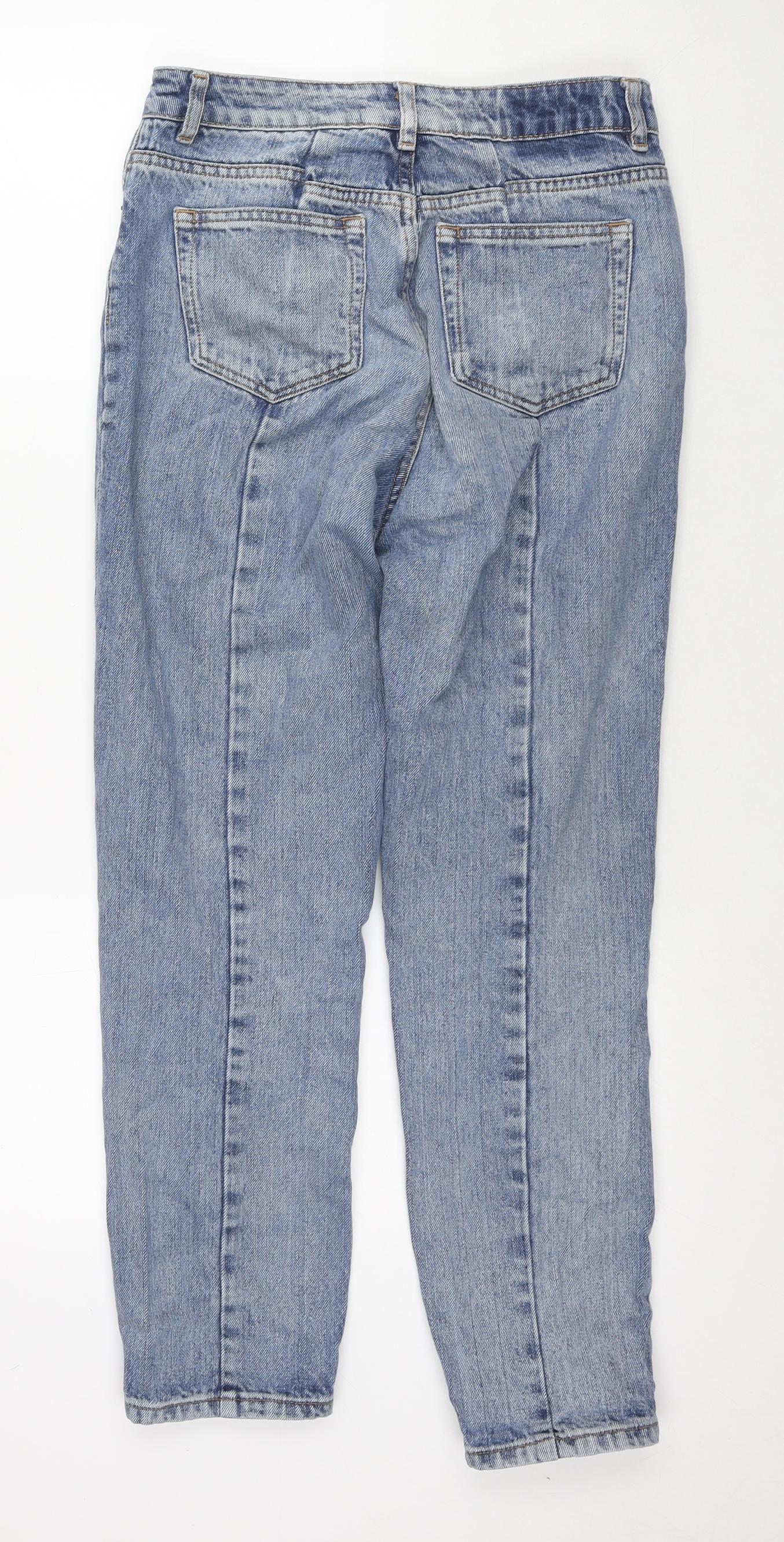 ASOS Womens Blue Cotton Straight Jeans Size 26 in L32 in Regular Zip