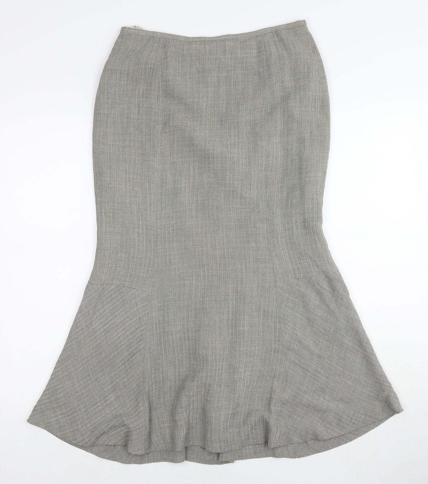 Precis Womens Grey Acetate Trumpet Skirt Size 10 Zip
