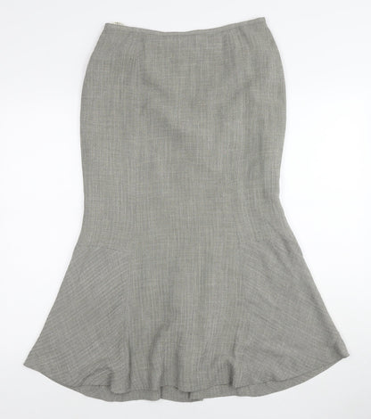 Precis Womens Grey Acetate Trumpet Skirt Size 10 Zip