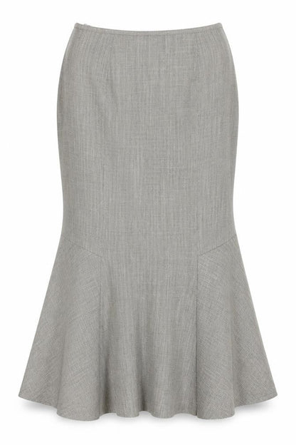 Precis Womens Grey Acetate Trumpet Skirt Size 10 Zip