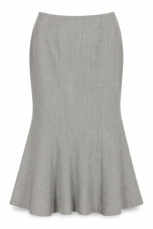 Precis Womens Grey Acetate Trumpet Skirt Size 10 Zip