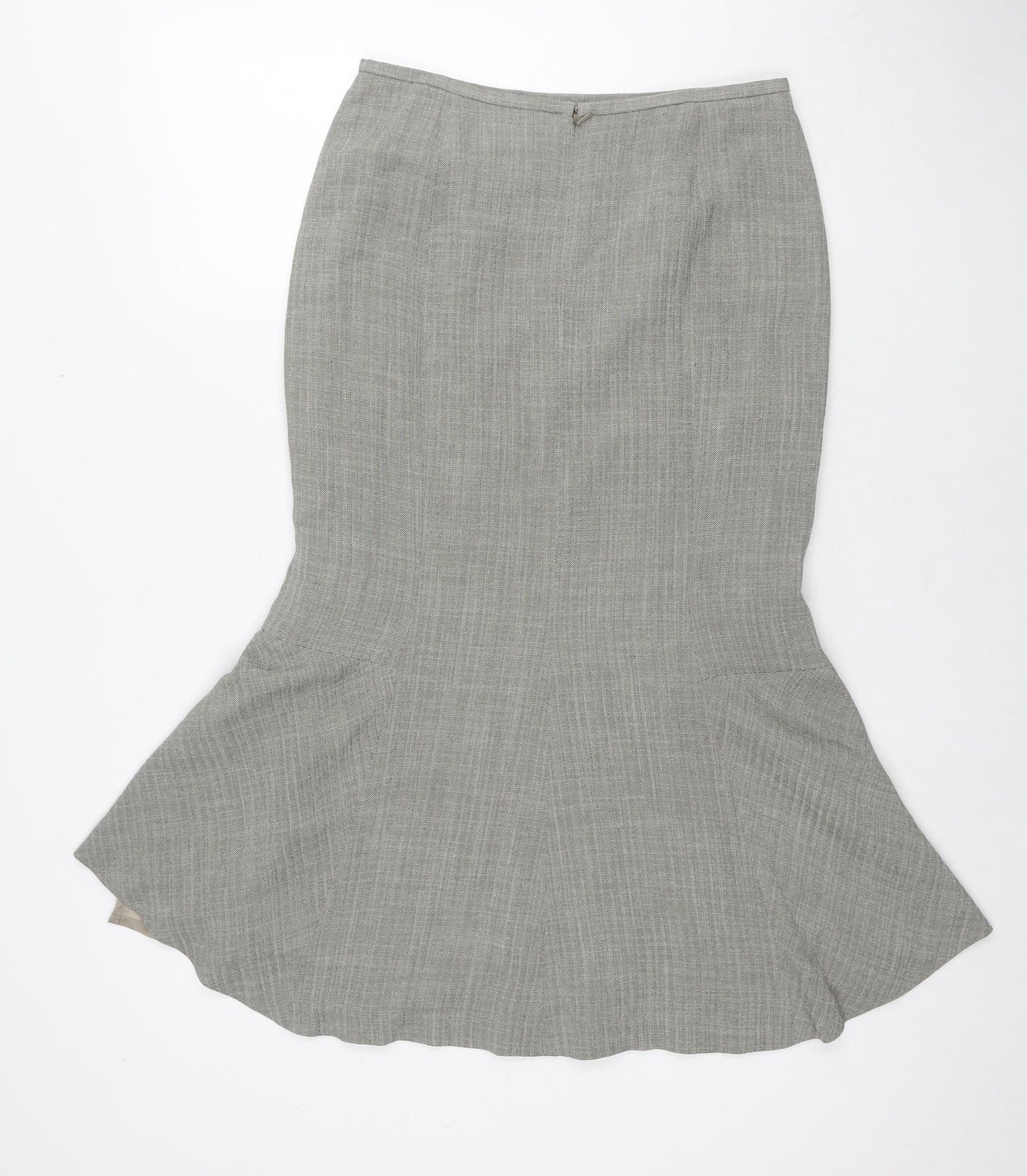 Precis Womens Grey Acetate Trumpet Skirt Size 10 Zip