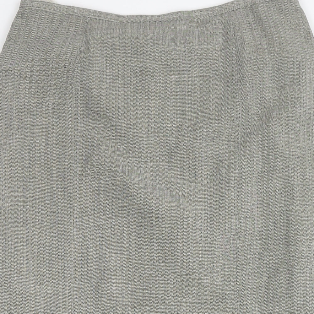 Precis Womens Grey Acetate Trumpet Skirt Size 10 Zip