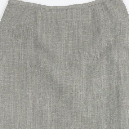 Precis Womens Grey Acetate Trumpet Skirt Size 10 Zip
