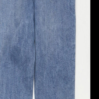 Denim & Co. Girls Blue Cotton Skinny Jeans Size 10-11 Years L26 in Regular Zip