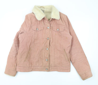 Denim & Co. Womens Pink Jacket Size 12 Button