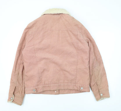 Denim & Co. Womens Pink Jacket Size 12 Button