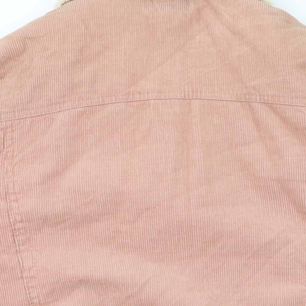 Denim & Co. Womens Pink Jacket Size 12 Button