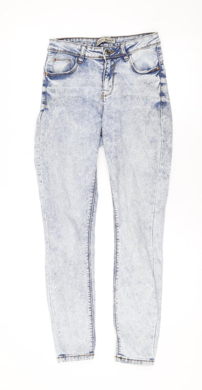 Denim & Co. Womens Blue Cotton Skinny Jeans Size 10 L27 in Regular Zip