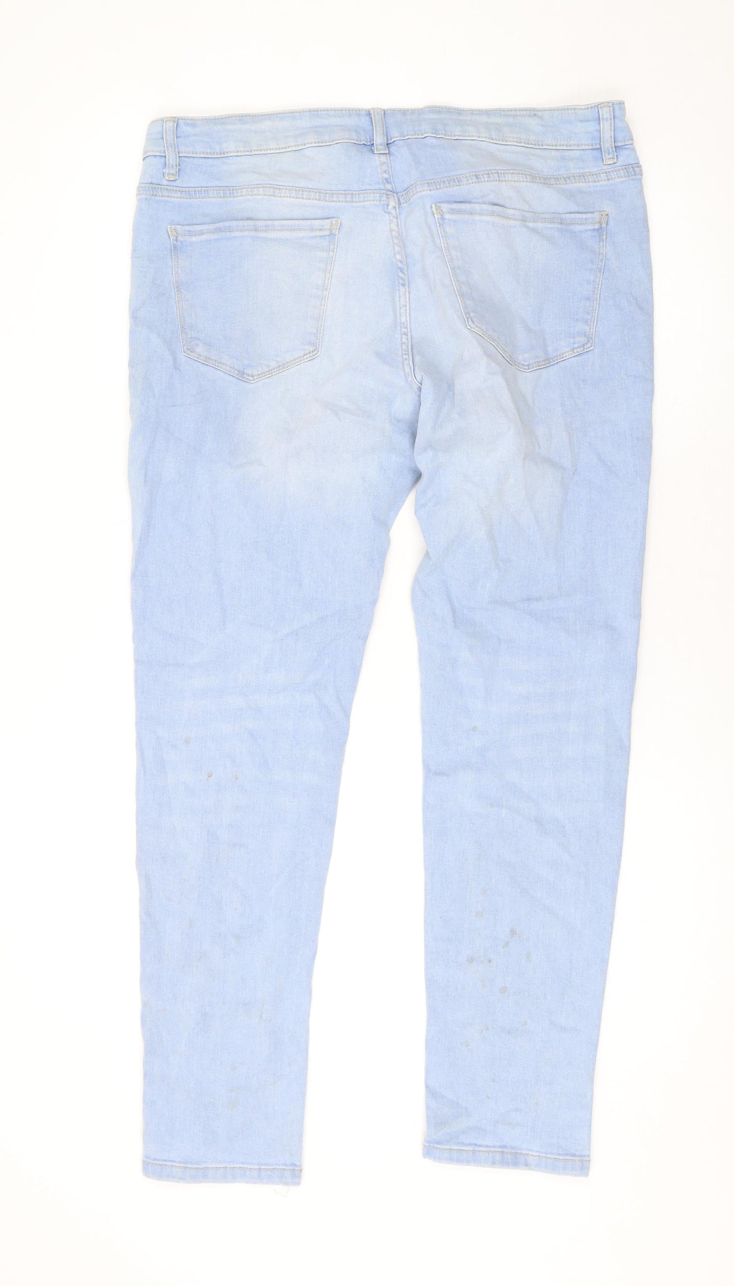 Denim & Co. Womens Blue Cotton Straight Jeans Size 34 in L31 in Regular Zip
