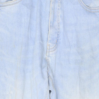 Denim & Co. Womens Blue Cotton Straight Jeans Size 34 in L31 in Regular Zip