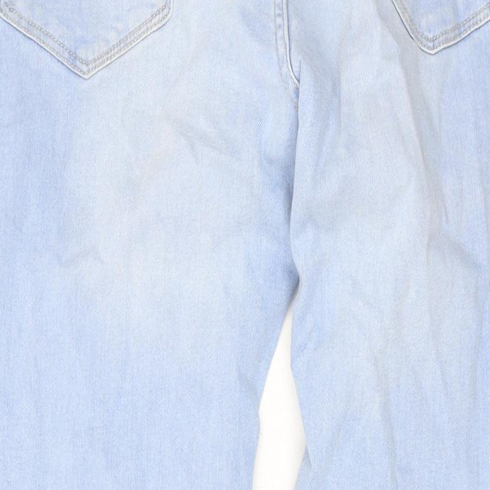 Denim & Co. Womens Blue Cotton Straight Jeans Size 34 in L31 in Regular Zip