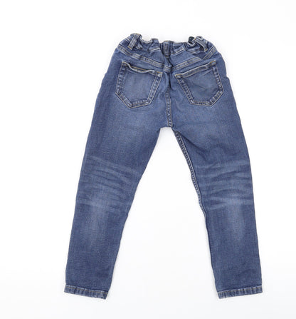 Marks and Spencer Girls Blue Cotton Skinny Jeans Size 7-8 Years Regular Zip