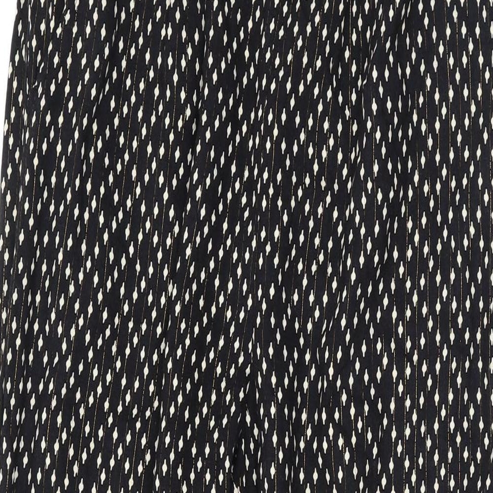 Oasis Girls Black Geometric Viscose Jogger Trousers Size 13 Years L24 in Regular Pullover
