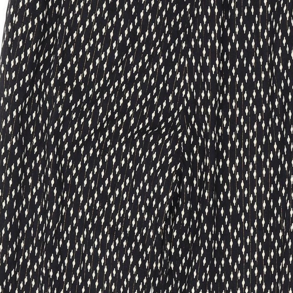 Oasis Girls Black Geometric Viscose Jogger Trousers Size 13 Years L24 in Regular Pullover