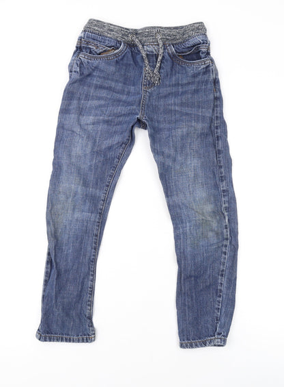 Matalan Boys Blue Cotton Skinny Jeans Size 9 Months L20 in Regular Drawstring