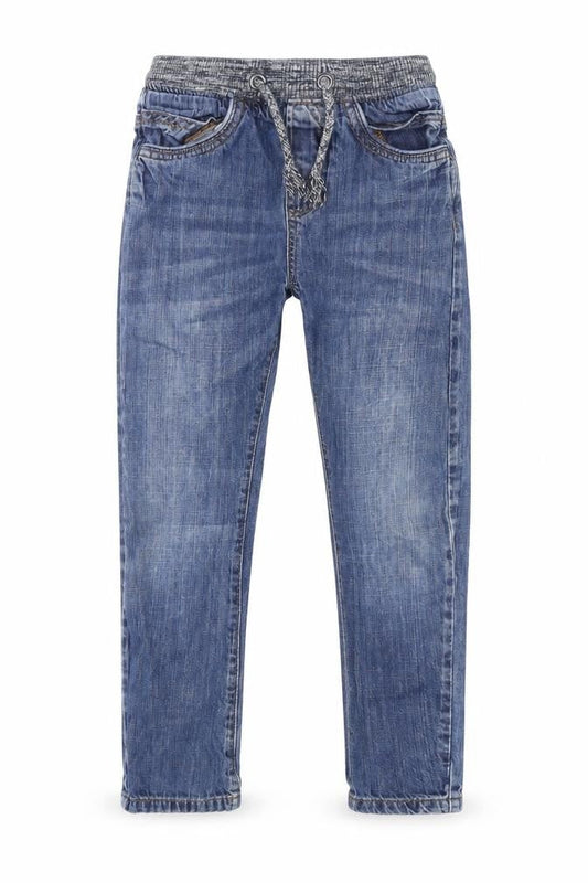 Matalan Boys Blue Cotton Skinny Jeans Size 9 Months L20 in Regular Drawstring
