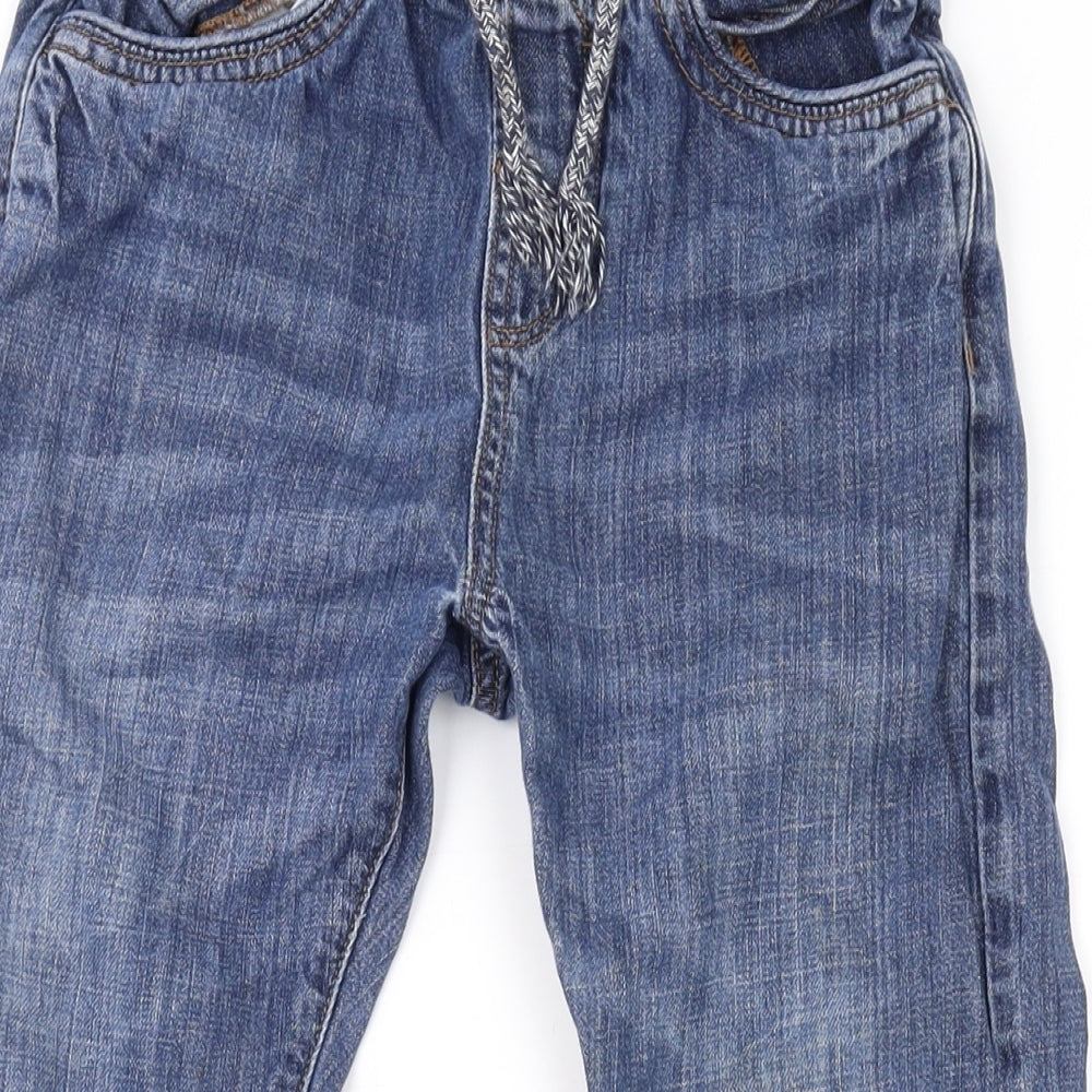 Matalan Boys Blue Cotton Skinny Jeans Size 9 Months L20 in Regular Drawstring