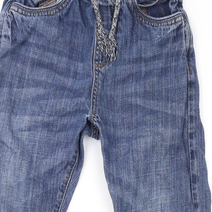 Matalan Boys Blue Cotton Skinny Jeans Size 9 Months L20 in Regular Drawstring
