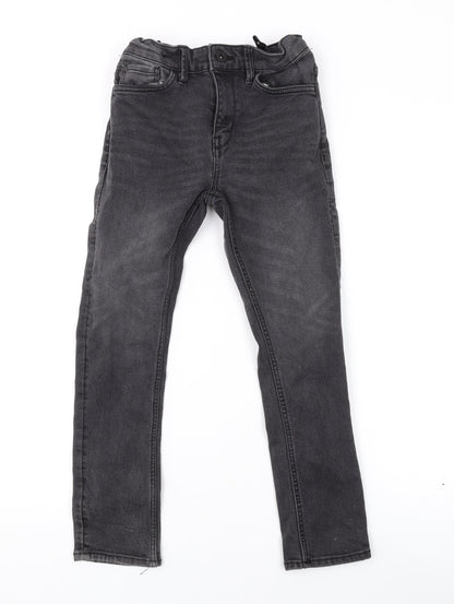 Matalan Boys Grey Cotton Skinny Jeans Size 9 Months L21 in Regular Zip