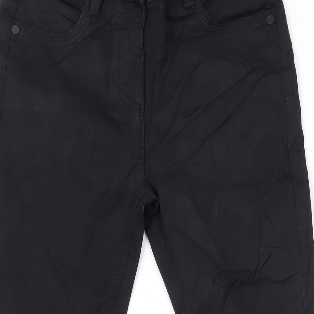 Marks and Spencer Girls Black Cotton Skinny Jeans Size 10-11 Years L23 in Regular Zip