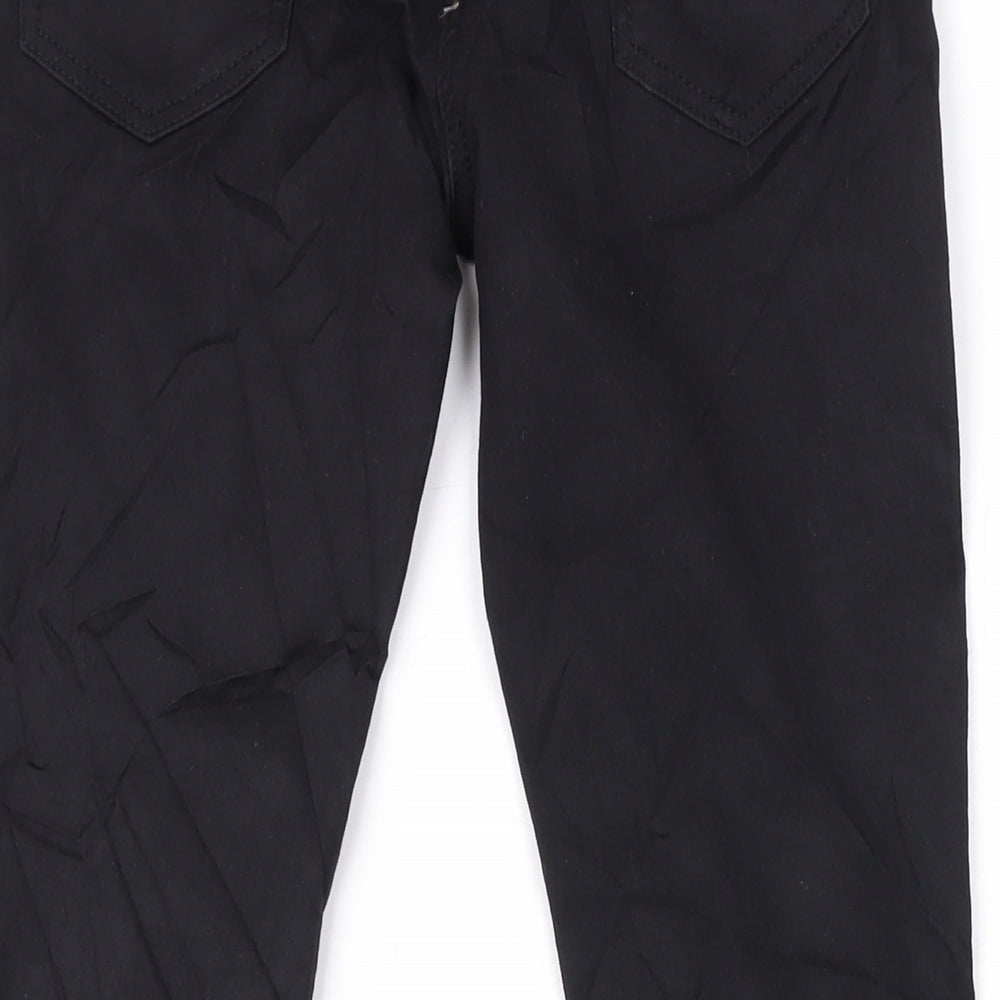 Marks and Spencer Girls Black Cotton Skinny Jeans Size 10-11 Years L23 in Regular Zip