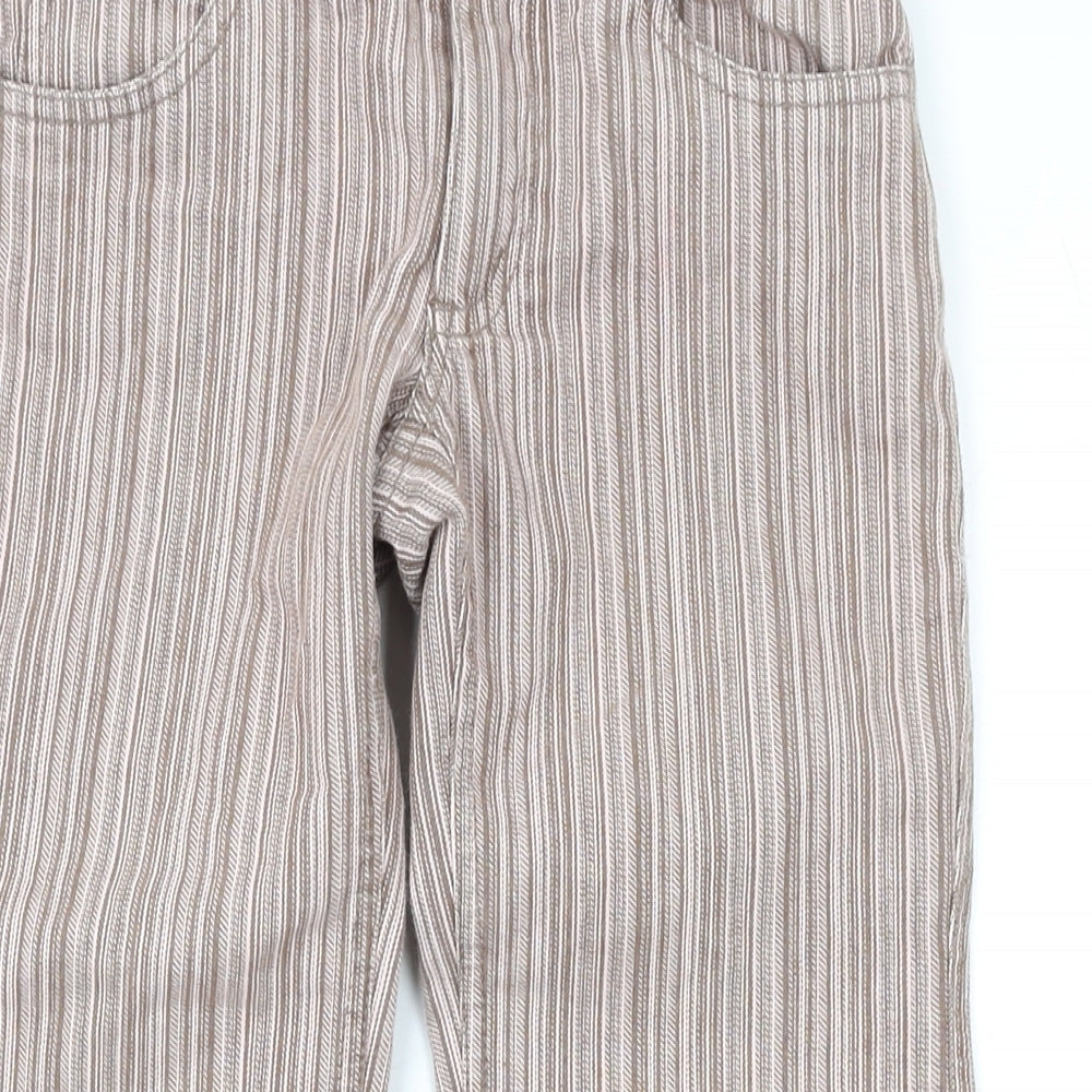 Pumpkin Patch Girls Pink Striped Cotton Dress Pants Trousers Size 7 Years L20 in Regular Zip - Embroidery