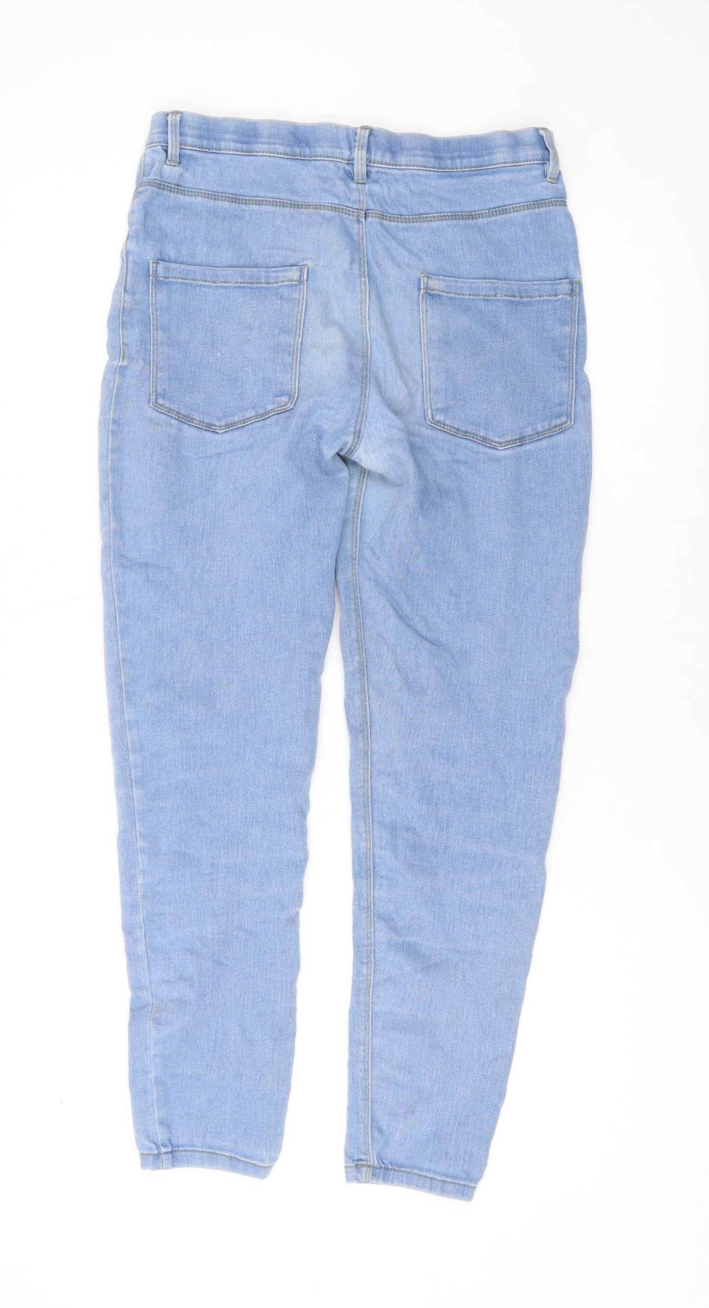 Denim & Co. Girls Blue Cotton Jegging Jeans Size 13-14 Years L25 in Regular Pullover
