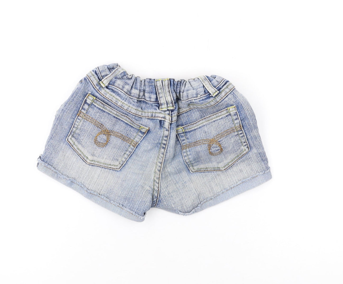 Pumpkin Patch Girls Blue Cotton Hot Pants Shorts Size 7 Years Regular Zip