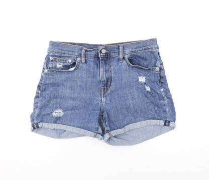 Levi's Womens Blue Cotton Hot Pants Shorts Size 30 L3 in Regular Zip