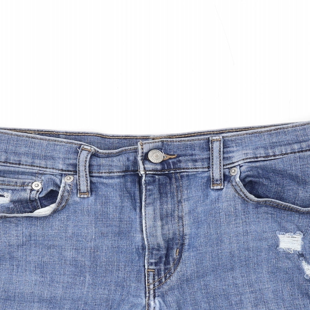 Levi's Womens Blue Cotton Hot Pants Shorts Size 30 L3 in Regular Zip
