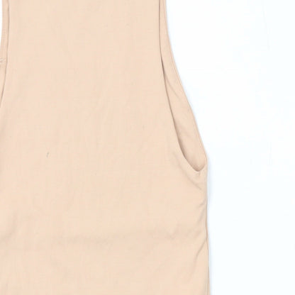 Zara Womens Pink Polyamide Bodysuit One-Piece Size S L10 in Snap