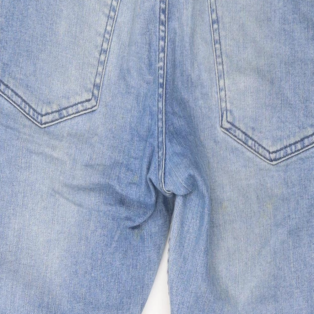 Divided by H&M Womens Blue Cotton Straight Jeans Size 34 in L27 in Regular Zip