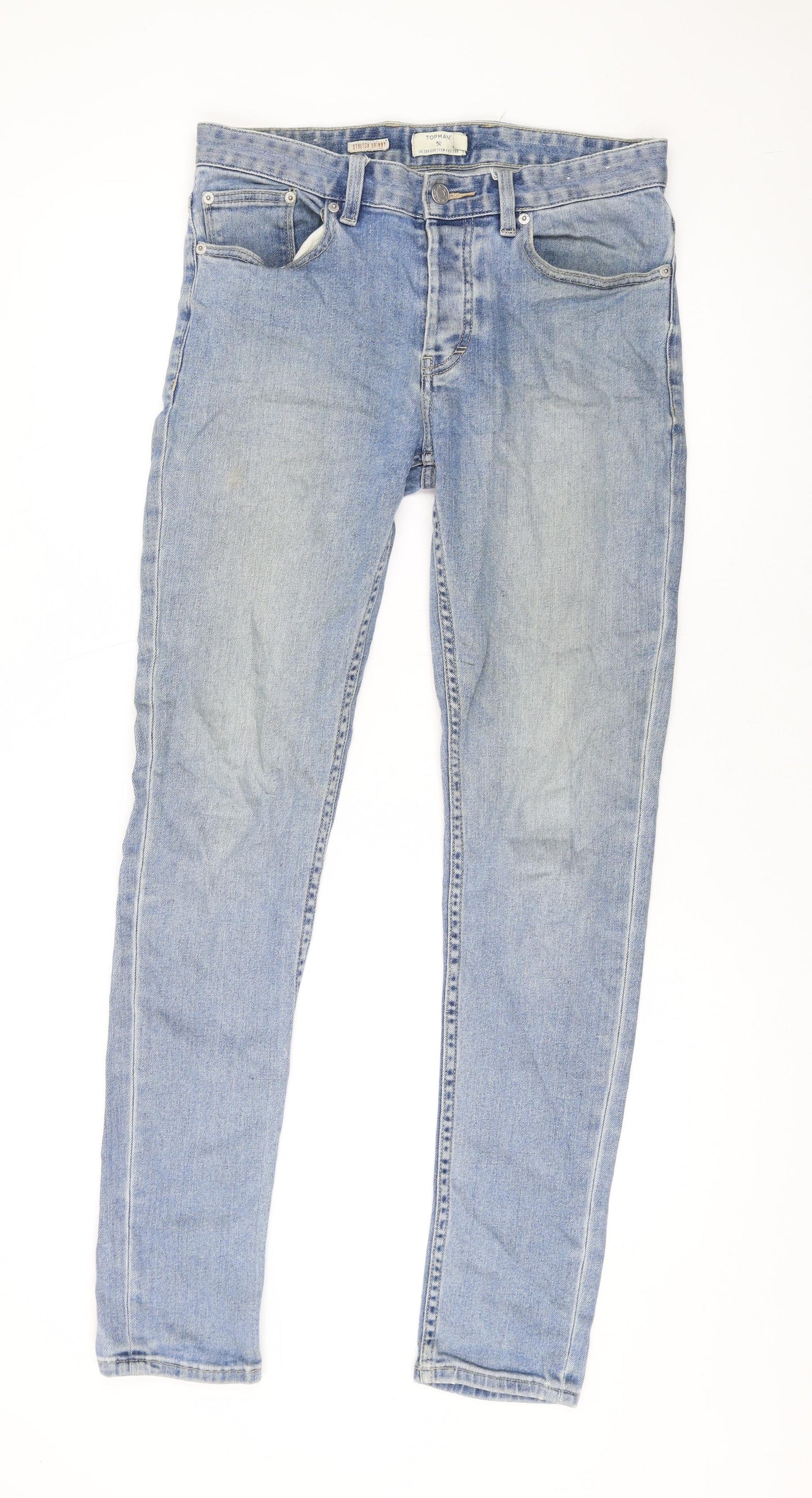 Mens UK Size 28 in Topman Regular Fit Skinny Blue Jeans