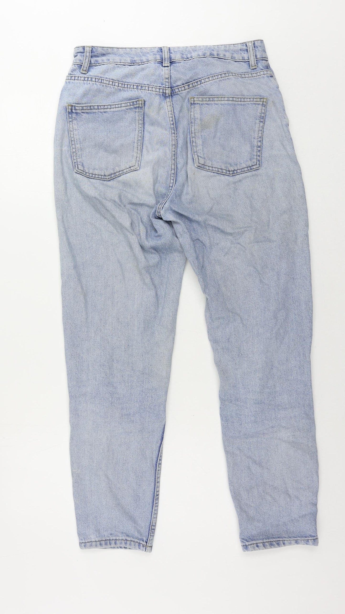 Topshop Womens Blue Cotton Mom Jeans Size 28 in L30 in Regular Zip