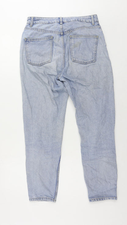 Topshop Womens Blue Cotton Mom Jeans Size 28 in L30 in Regular Zip